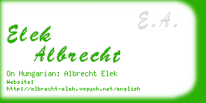 elek albrecht business card